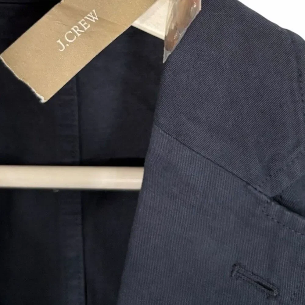 J.Crew Men Garment Dyed Cotton Linen Blend Blue Chino Blazer Jacket 36 AX260 NWT